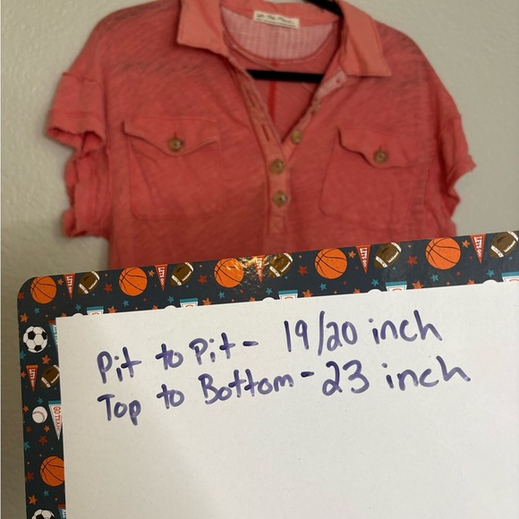 We the Free Free People Pink Graceland Linen Blend Tee Shirt Small - Picture 9 of 9